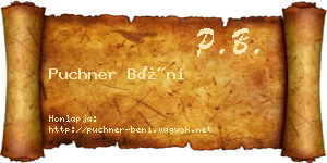 Puchner Béni névjegykártya